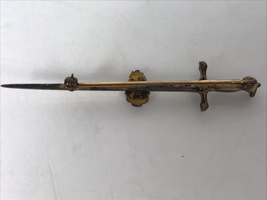 Vintage Sterling Silver Sword Brooch Pin 5.5g [Photo 5]