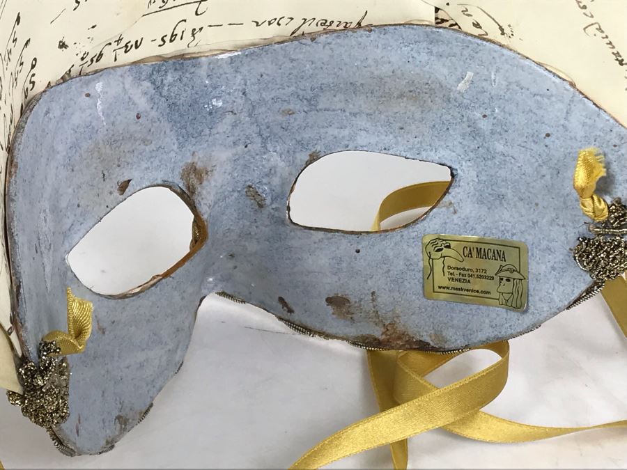 Pair Of Venetian Masks Ca'Macana Venezia Italy [Photo 7]