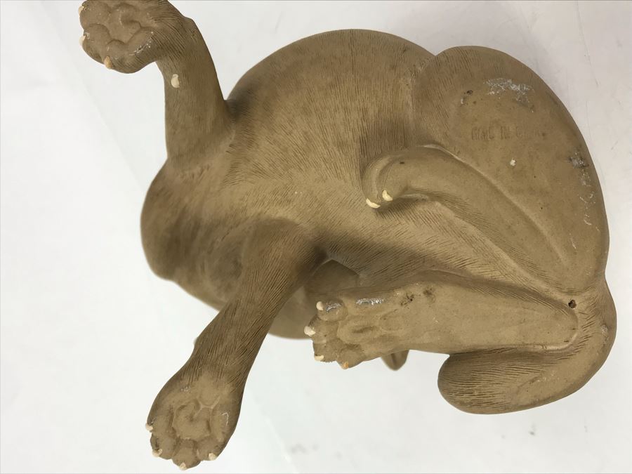 Signed Chinese Chinese Mudman Cat Figurine Sculpture 6W X 6D X 6H [Photo 10]