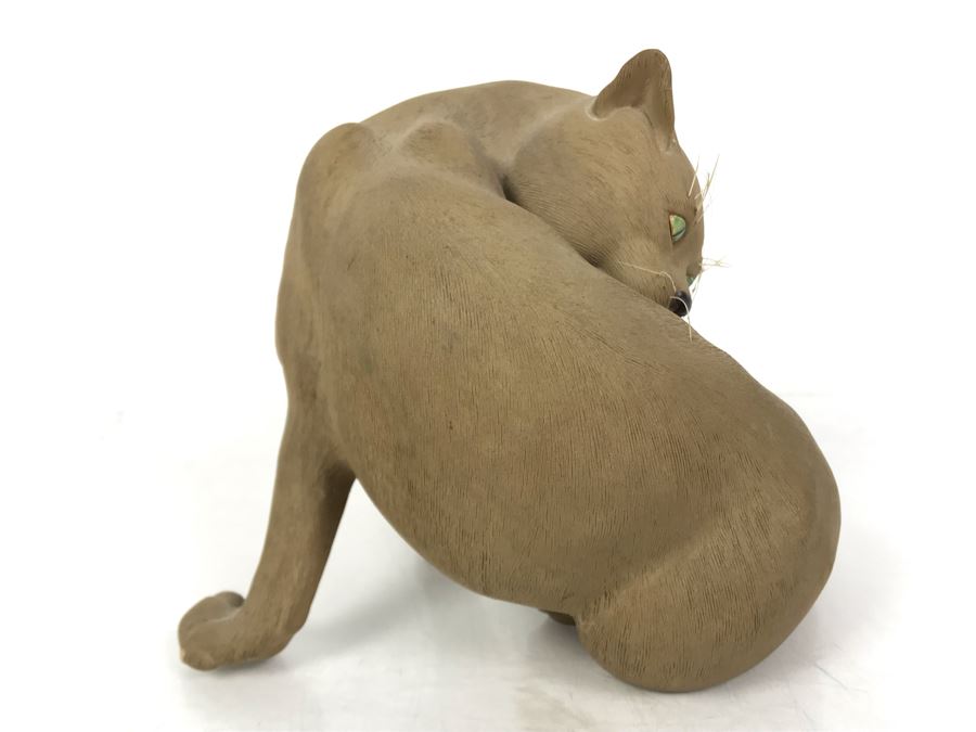 Signed Chinese Chinese Mudman Cat Figurine Sculpture 6W X 6D X 6H [Photo 8]