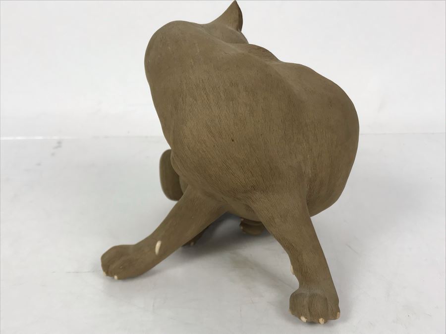 Signed Chinese Chinese Mudman Cat Figurine Sculpture 6W X 6D X 6H [Photo 5]