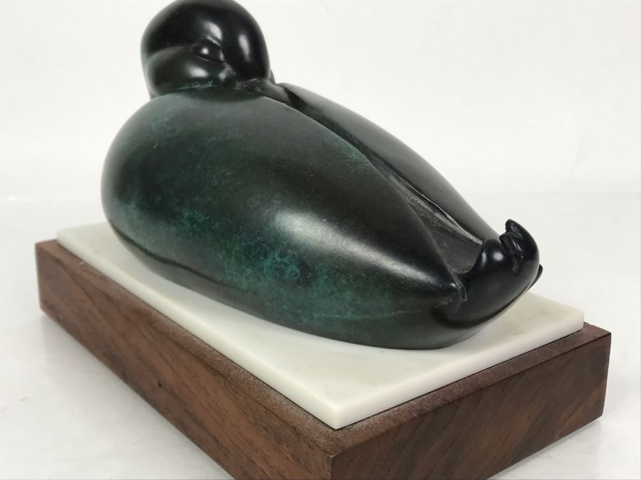 JUST ADDED - Signed Bronze Titled 'Sleeping Duck' By Wah Chang 14 Of 90 8.5W X 5D X 5.5H [Photo 9]