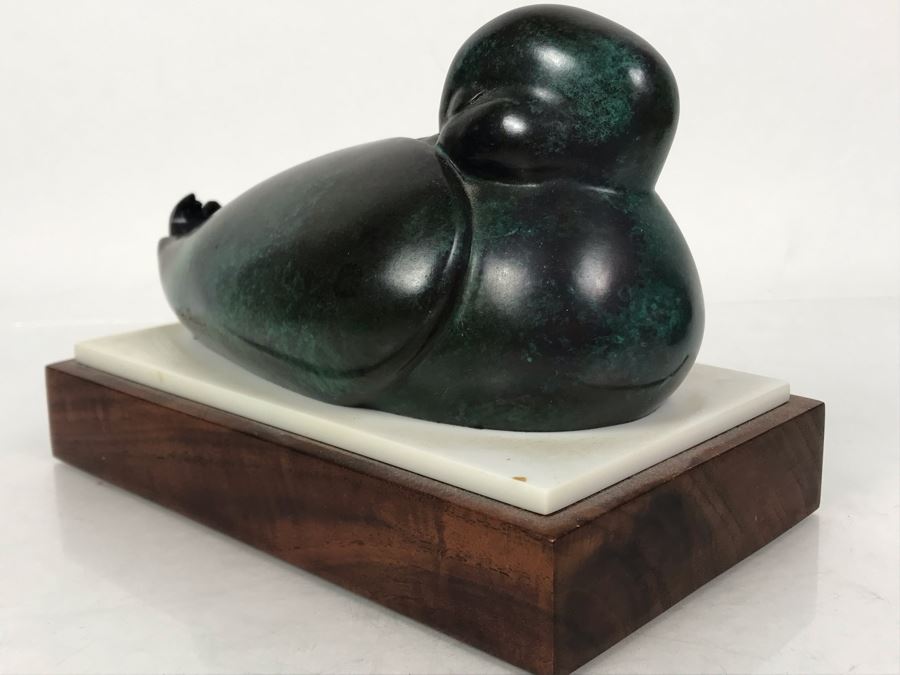 JUST ADDED - Signed Bronze Titled 'Sleeping Duck' By Wah Chang 14 Of 90 8.5W X 5D X 5.5H [Photo 6]