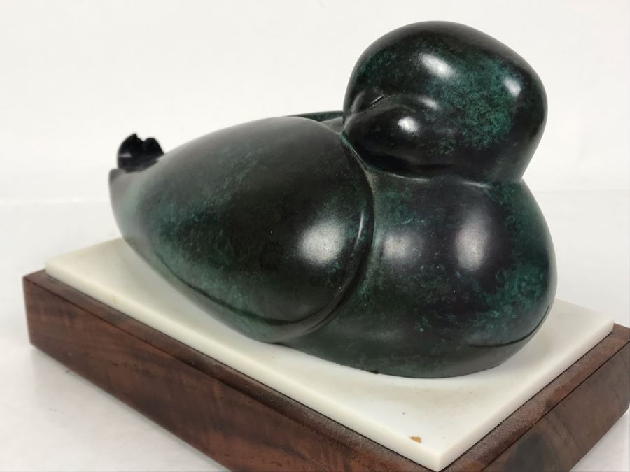 JUST ADDED - Signed Bronze Titled 'Sleeping Duck' By Wah Chang 14 Of 90 8.5W X 5D X 5.5H [Photo 5]