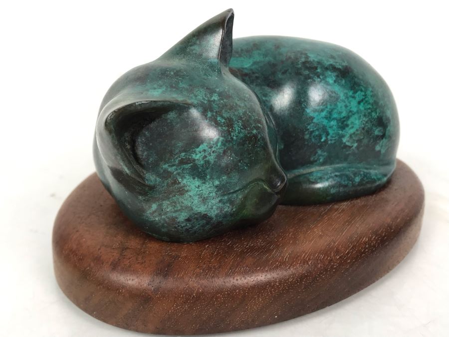 JUST ADDED -  Signed Bronze Titled 'Sleeping Kitten' By Wah Chang 5.5W X 4D X 3H [Photo 4]
