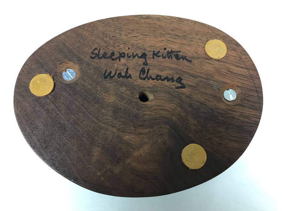 JUST ADDED -  Signed Bronze Titled 'Sleeping Kitten' By Wah Chang 5.5W X 4D X 3H [Photo 9]