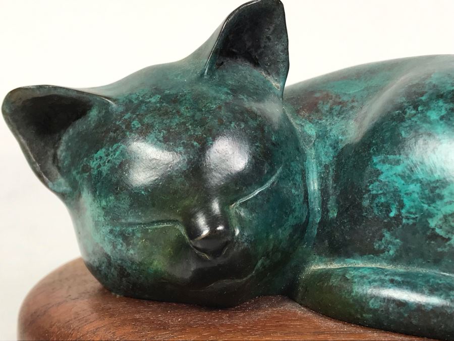 JUST ADDED -  Signed Bronze Titled 'Sleeping Kitten' By Wah Chang 5.5W X 4D X 3H [Photo 7]