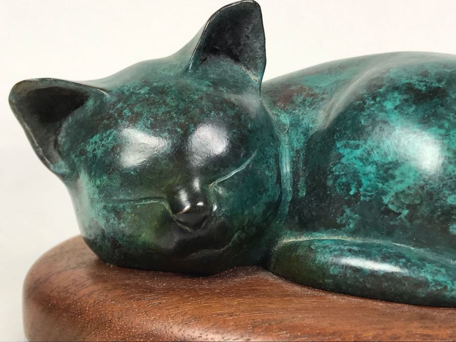 JUST ADDED -  Signed Bronze Titled 'Sleeping Kitten' By Wah Chang 5.5W X 4D X 3H [Photo 8]
