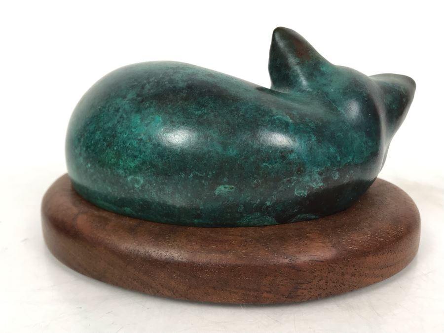 JUST ADDED -  Signed Bronze Titled 'Sleeping Kitten' By Wah Chang 5.5W X 4D X 3H [Photo 5]