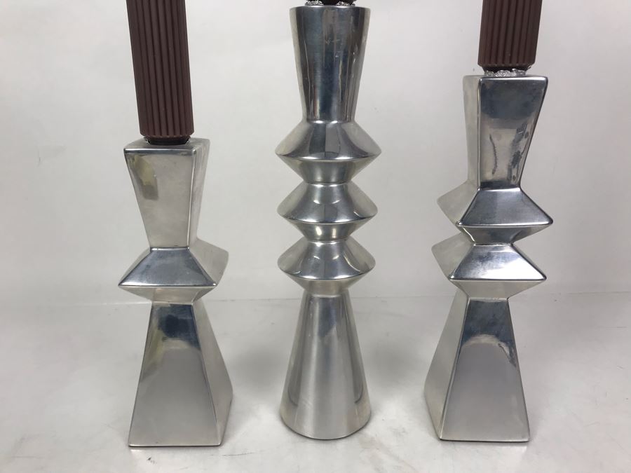 Set Of (3) Metal Candle Holders 11H Retails $160 [Photo 3]