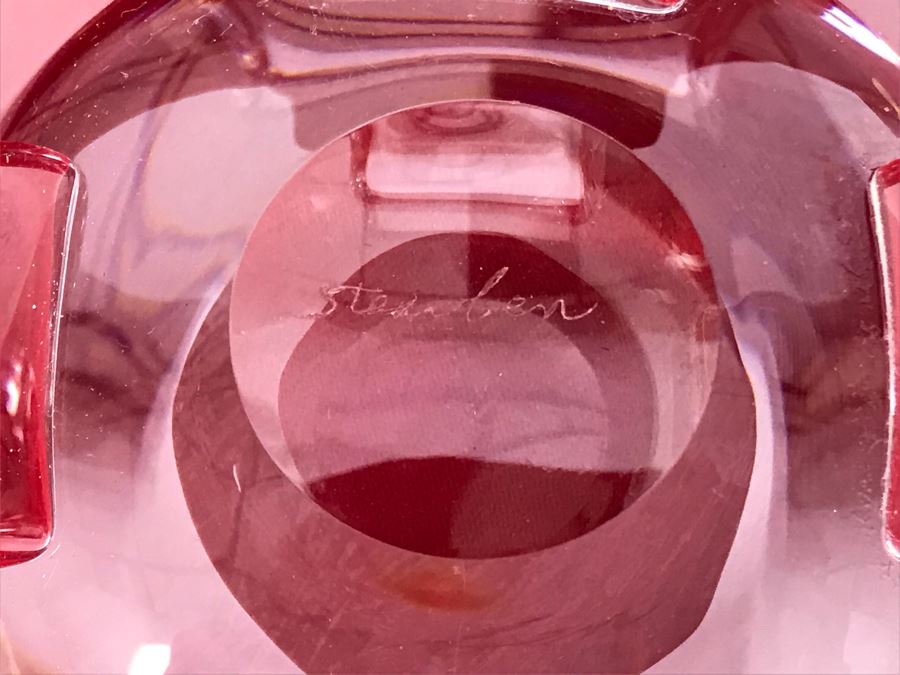 Signed Steuben Footed Crystal 11' Bowl [Photo 4]