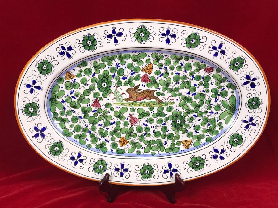 Grazia - Deruta Made In Italy Hand Painted Oval Platter For Williams Sonoma 21L X 14W [Photo 1]