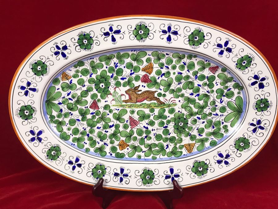 Grazia - Deruta Made In Italy Hand Painted Oval Platter For Williams Sonoma 21L X 14W [Photo 3]