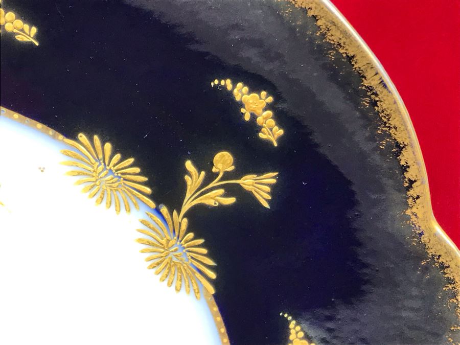 Hand-Painted Limoges France B & H Charger Gold Rim Plate [Photo 3]