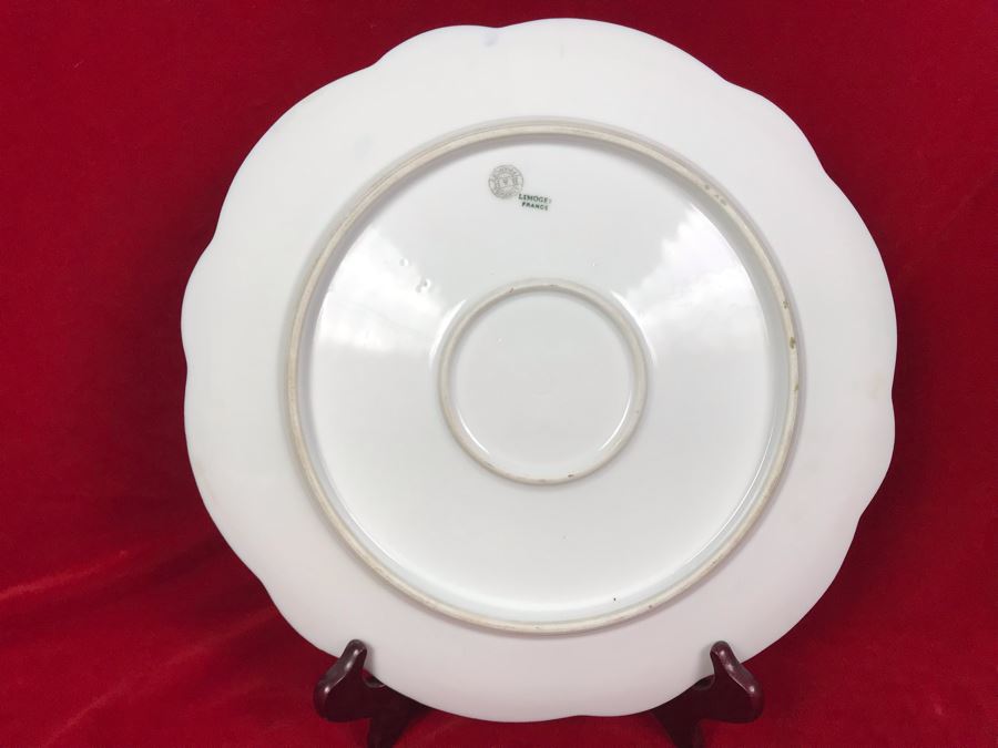 Hand-Painted Limoges France B & H Charger Gold Rim Plate [Photo 8]