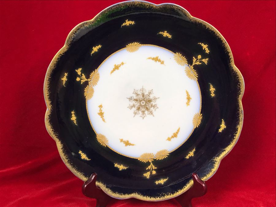 Hand-Painted Limoges France B & H Charger Gold Rim Plate [Photo 2]