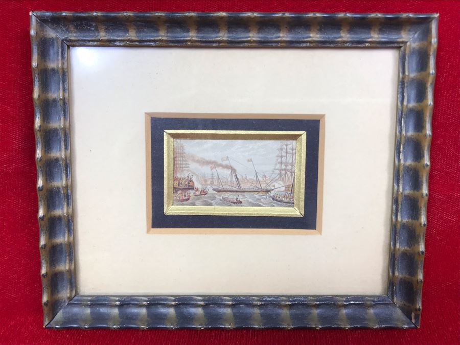 Le Blond Miniature Needle Box Print Framed Made In England Frame Is 5 X 4