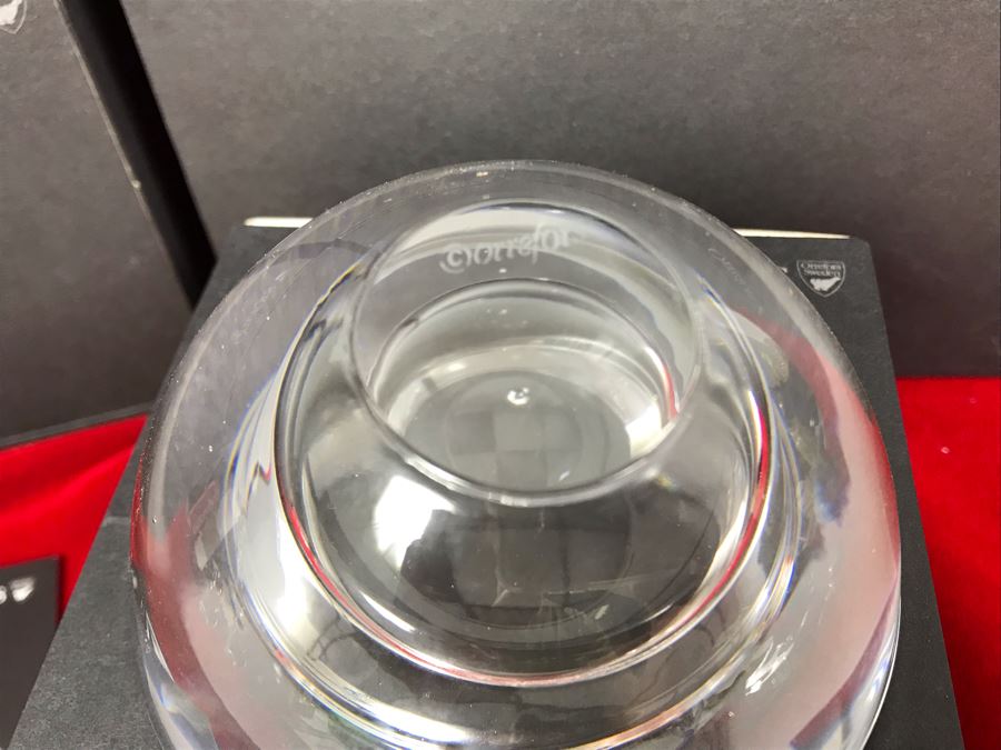 Swedish Orrefors Modernist Delight Crystal Votives Clear 2 Pack In Original Boxes (4 Boxes / 8 Votives) Retails $280 [Photo 5]