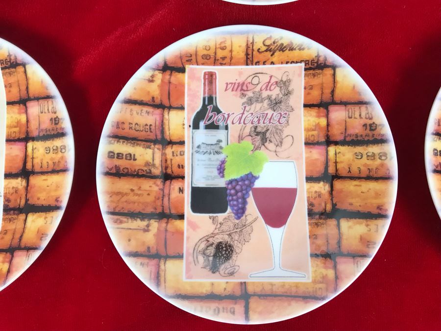 Limoges France Philippe Deshoulieres China 6' Wine And Cheese Plates [Photo 3]