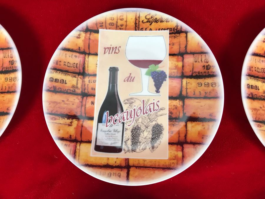 Limoges France Philippe Deshoulieres China 6' Wine And Cheese Plates [Photo 6]