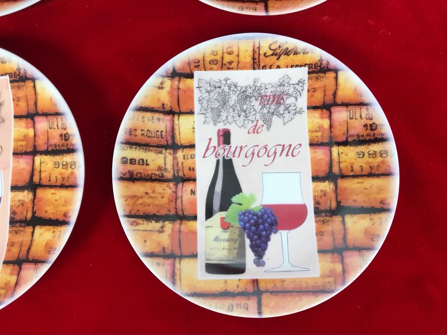 Limoges France Philippe Deshoulieres China 6' Wine And Cheese Plates [Photo 4]