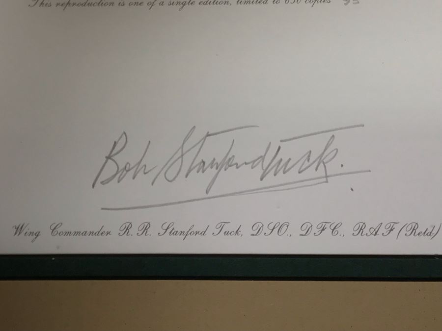 Frank Wootton Limited Edition Print Titled 'One Off - Smartly' No. 93 Of 650 Signed By Artist And Signed By Wing Commander Bob Stanford Tuck RAF 23 X 19 [Photo 10]