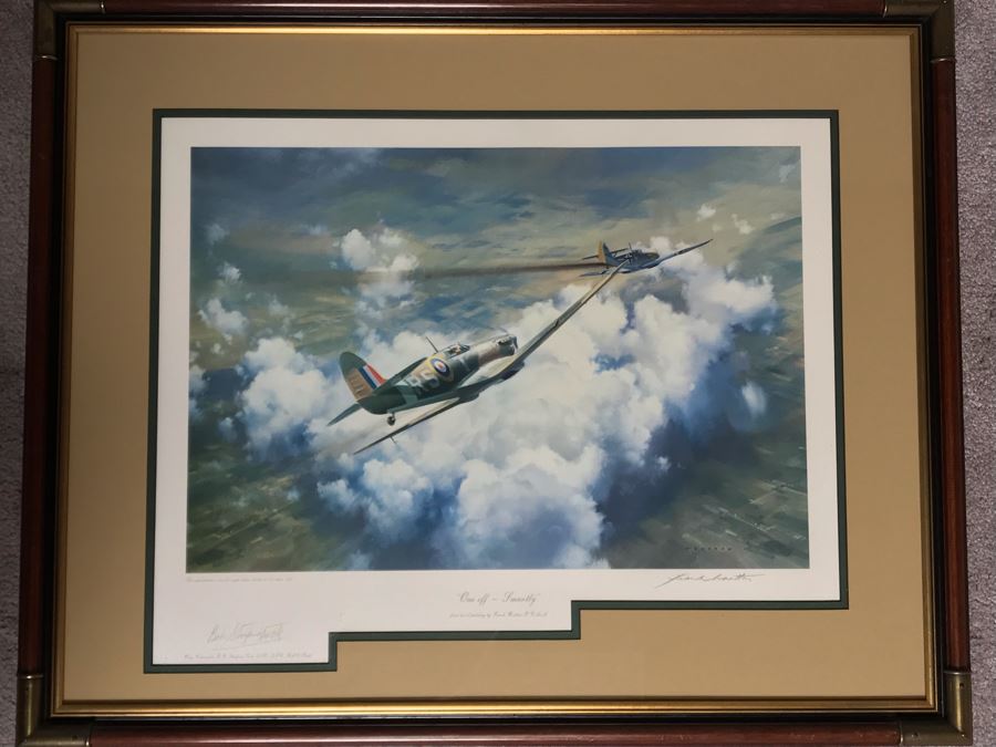 Frank Wootton Limited Edition Print Titled 'One Off - Smartly' No. 93 Of 650 Signed By Artist And Signed By Wing Commander Bob Stanford Tuck RAF 23 X 19 [Photo 1]