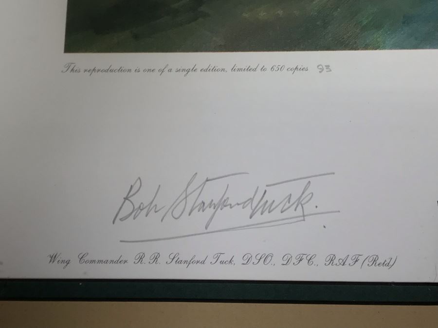 Frank Wootton Limited Edition Print Titled 'One Off - Smartly' No. 93 Of 650 Signed By Artist And Signed By Wing Commander Bob Stanford Tuck RAF 23 X 19 [Photo 8]