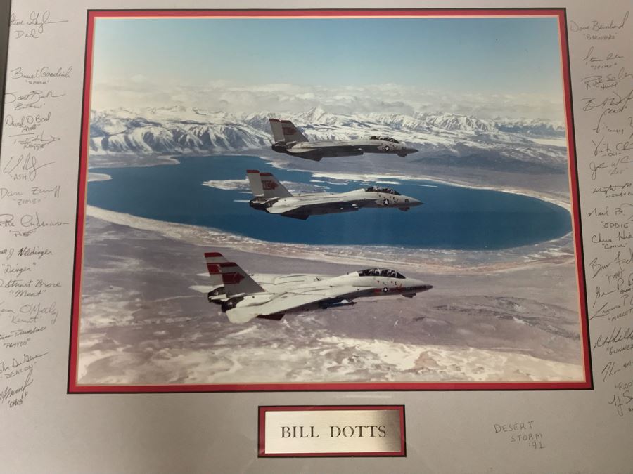 Signed Fighter Pilots Photograph Presented To Bill Dots Desert Storm 1991 19 X 16 [Photo 3]
