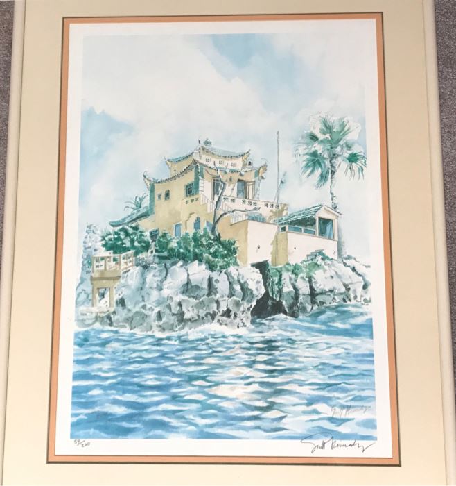 Scott Kennedy Limited Edition Print Of The China House Landmark Built In 1929 Destroyed In 1986 In Corona Del Mar No. 54 Of 200 Signed By Artist 22 X 30.5 [Photo 1]
