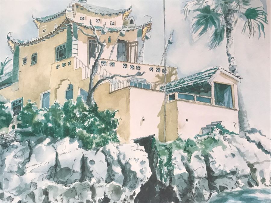 Scott Kennedy Limited Edition Print Of The China House Landmark Built In 1929 Destroyed In 1986 In Corona Del Mar No. 54 Of 200 Signed By Artist 22 X 30.5 [Photo 8]