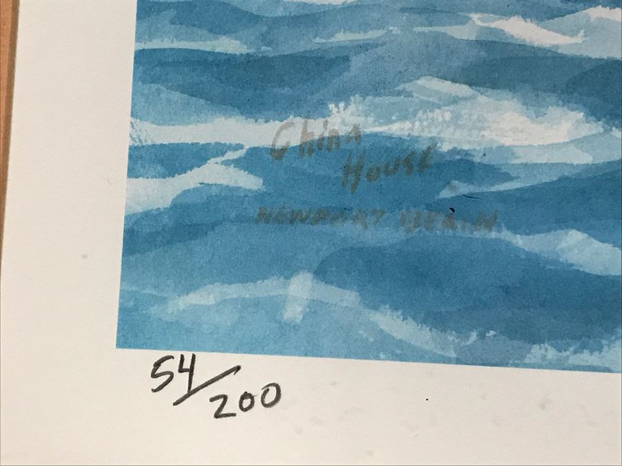 Scott Kennedy Limited Edition Print Of The China House Landmark Built In 1929 Destroyed In 1986 In Corona Del Mar No. 54 Of 200 Signed By Artist 22 X 30.5 [Photo 13]