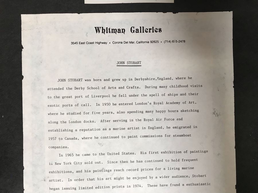 John Stobart Limited Edition Print Titled 'Sailing Day, Nantucket In 1841' Signed By Artist 33.5 X 24 [Photo 17]