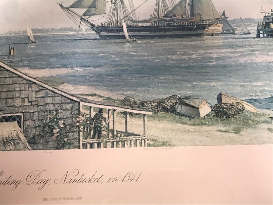 John Stobart Limited Edition Print Titled 'Sailing Day, Nantucket In 1841' Signed By Artist 33.5 X 24 [Photo 7]