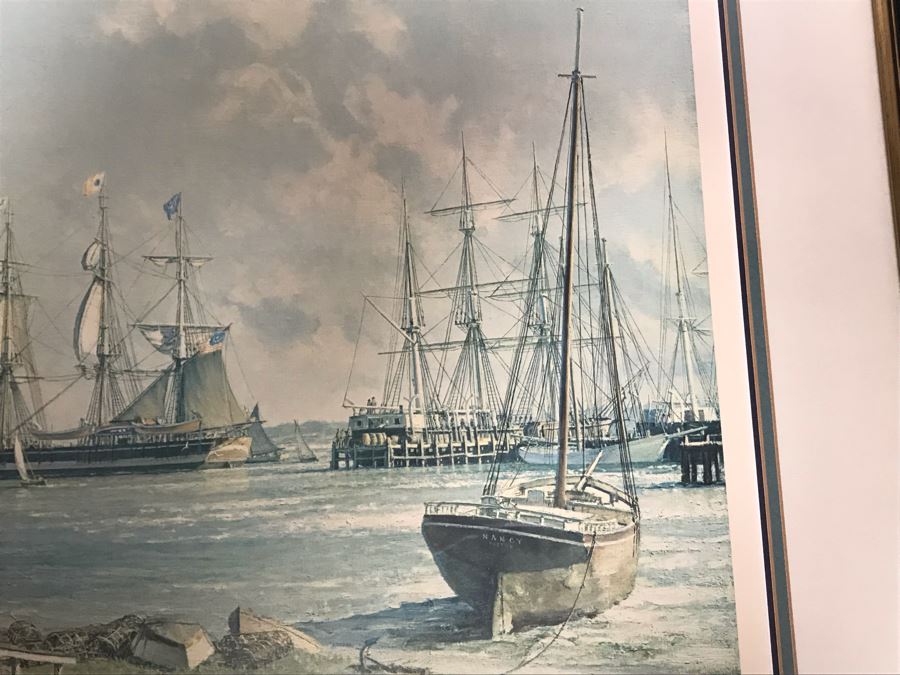 John Stobart Limited Edition Print Titled 'Sailing Day, Nantucket In 1841' Signed By Artist 33.5 X 24 [Photo 6]