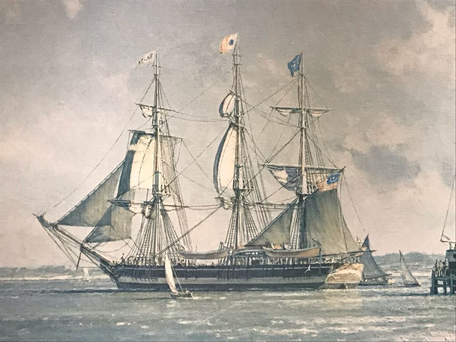 John Stobart Limited Edition Print Titled 'Sailing Day, Nantucket In 1841' Signed By Artist 33.5 X 24 [Photo 5]