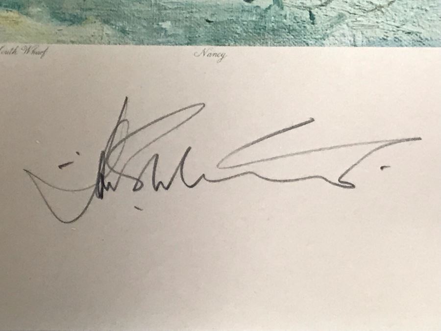 John Stobart Limited Edition Print Titled 'Sailing Day, Nantucket In 1841' Signed By Artist 33.5 X 24 [Photo 12]