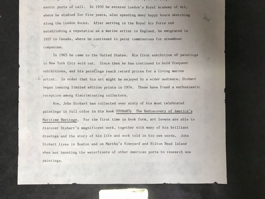 John Stobart Limited Edition Print Titled 'Sailing Day, Nantucket In 1841' Signed By Artist 33.5 X 24 [Photo 18]