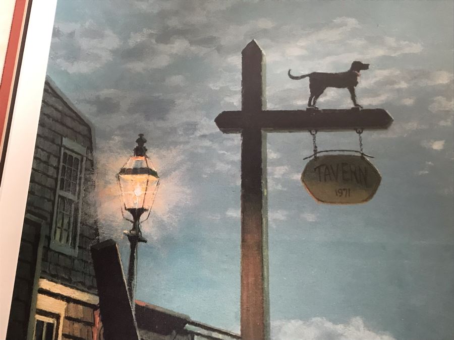 John Stobart Limited Edition Print Titled 'Vineyard Haven' The Topsil Schooner Shenandoah From The Black Dog Tavern In 1984 Signed By Artist 26.5 X 22 [Photo 8]