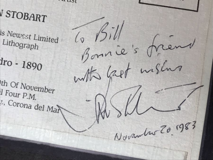 John Stobart Limited Edition Print Titled 'Boston' Long Wharf By Moonlight In 1865 Signed By Artist And Postcard Signed By Artist On Back Of Print 34 X 24 [Photo 18]