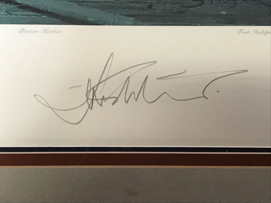 John Stobart Limited Edition Print Titled 'Boston' Long Wharf By Moonlight In 1865 Signed By Artist And Postcard Signed By Artist On Back Of Print 34 X 24 [Photo 6]