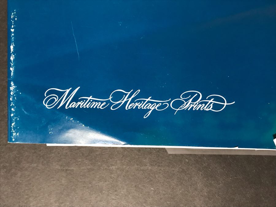 John Stobart Limited Edition Print Titled 'Boston' Long Wharf By Moonlight In 1865 Signed By Artist And Postcard Signed By Artist On Back Of Print 34 X 24 [Photo 20]