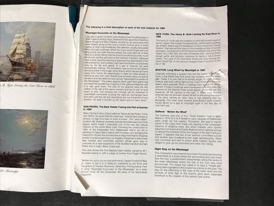 John Stobart Limited Edition Print Titled 'Boston' Long Wharf By Moonlight In 1865 Signed By Artist And Postcard Signed By Artist On Back Of Print 34 X 24 [Photo 23]