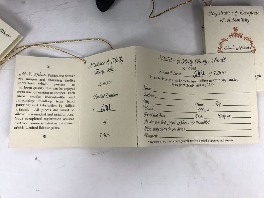 Set Of (4) Mark Roberts Limited Edition Christmas Fairy Faires [Photo 9]