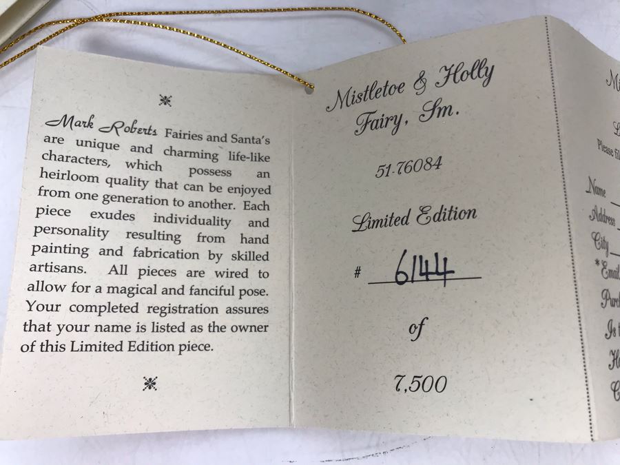 Set Of (4) Mark Roberts Limited Edition Christmas Fairy Faires [Photo 10]