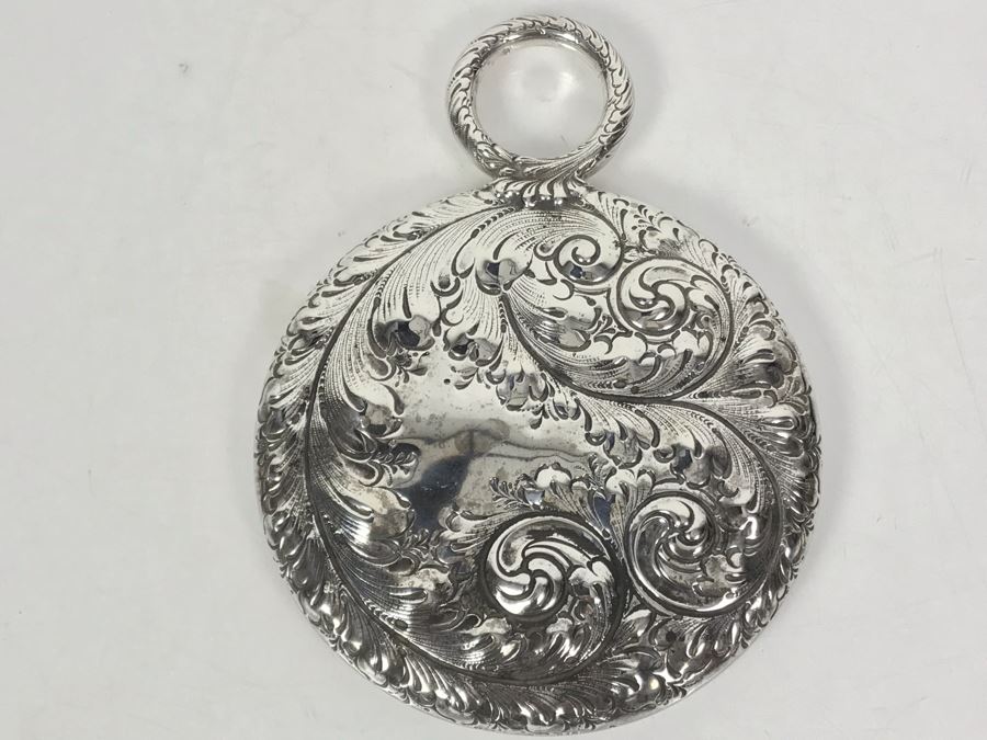 Antique Sterling Silver English Vanity Beveled Glass Mirror 329.5g W/ Glass [Photo 3]