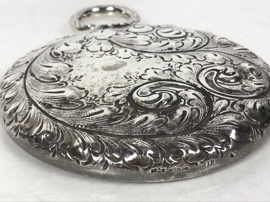 Antique Sterling Silver English Vanity Beveled Glass Mirror 329.5g W/ Glass [Photo 6]