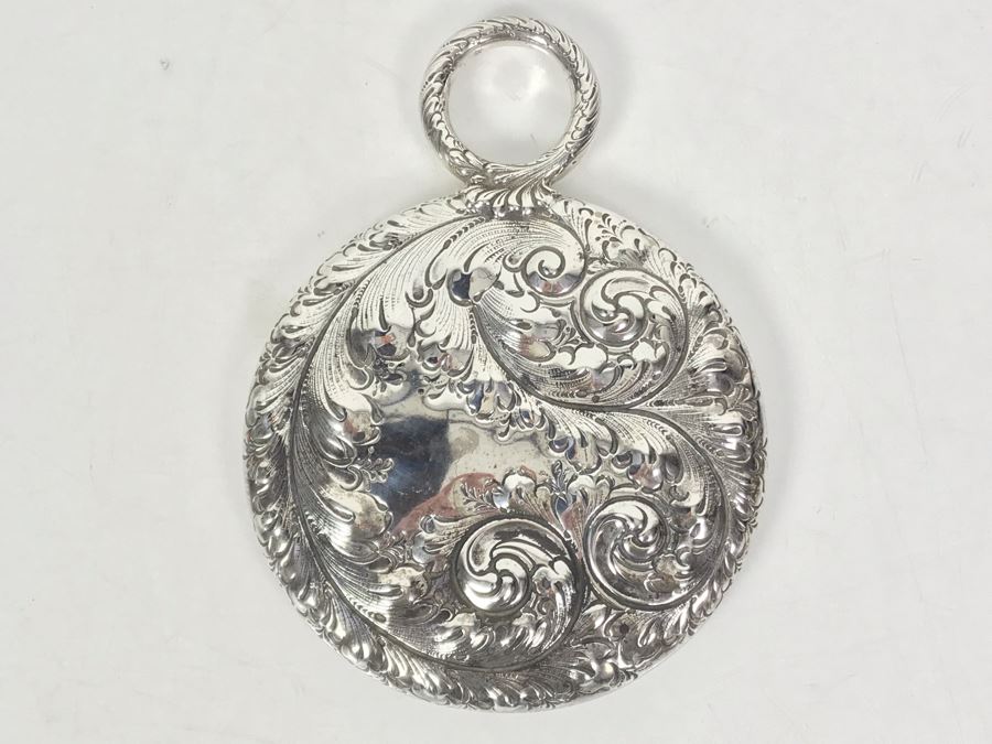 Antique Sterling Silver English Vanity Beveled Glass Mirror 329.5g W/ Glass [Photo 2]