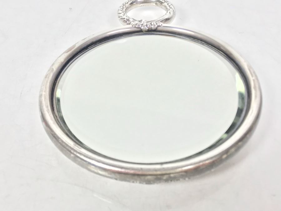 Antique Sterling Silver English Vanity Beveled Glass Mirror 329.5g W/ Glass [Photo 5]