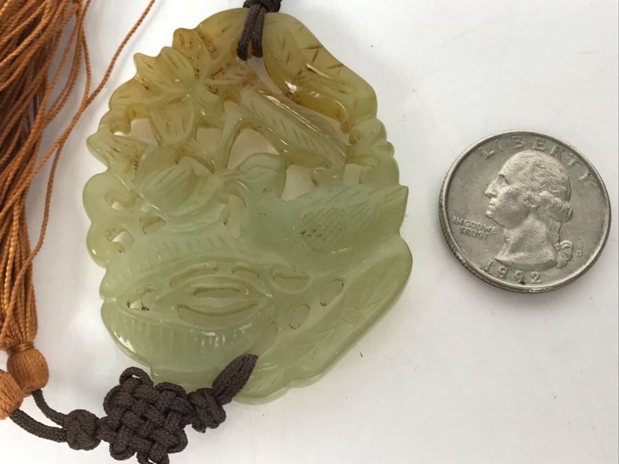 Vintage Carved Jade Pendant